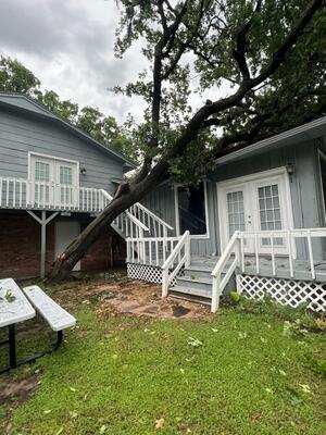 Tree on top of house, damaged